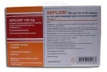 XEPLION 100 MG/1 ML IM ENJEKSİYON İÇİN UZUN SALIMLI SÜSPANSİYON, 1 ADET