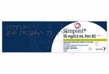 SİMPONİ 50 MG/0,5 ML PEN SC ENJEKSİYONLUK ÇÖZELTİ İÇEREN KULLANIMA HAZIR KALEM ,1 KALEM