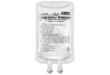 POLİFLEKS LAKTATLI RİNGER IV İNFÜZYON İÇİN ÇÖZELTİ, 500 ML (PVC TORBA) SETSİZ