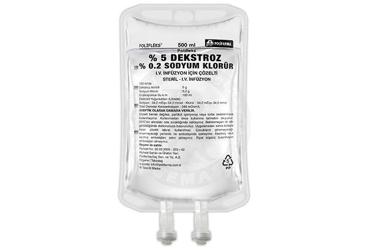POLIFLEKS %5 DEKSTROZ %0,2 SODYUM KLORUR IV İNFÜZYON İÇİN ÇÖZELTİ, 500 ML SETSİZ
