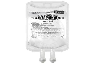 POLİFLEKS %5 DEKSTROZ %0.45 SODYUM KLORÜR IV İNFÜZYON İÇİN ÇÖZELTİ, 250 ML SETLI TORBA