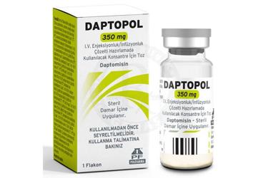 Daptopol 350 mg I.V. Enjeksiyonluk/İnfüzyonluk Çözelti Hazırlamada Kullanılacak Konsantre İçin Toz, 1 adet
