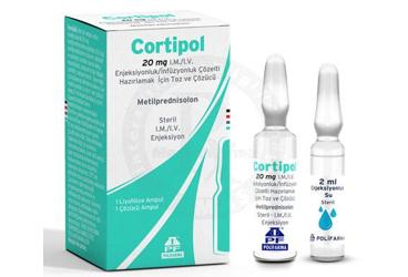 CORTİPOL 20 MG I.M./I.V. ENJEKSİYONLUK/İNFÜZYONLUK ÇÖZELTİ HAZIRLAMAK İÇİN TOZ VE ÇÖZÜCÜ, 1 AMPUL + 1 ÇÖZÜCÜ İÇEREN AMPUL