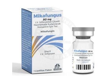 MİKAFUNGUS 50 MG I.V. İNFÜZYONLUK ÇÖZELTİ HAZIRLAMADA KULLANILACAK KONSANTRE İÇİN TOZ, 1 ADET