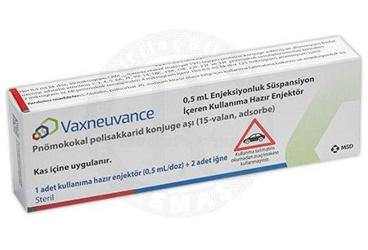 VAXNEUVANCE 0,5 ML ENJEKSİYONLUK SÜSPANSİYON İÇEREN KULLANIMA HAZIR ENJEKTÖR, 1 ADET, 2 İĞNELİ