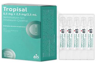 TROPİSAL 0,5 MG + 2,5 MG/2,5 ML NEBÜLİZASYON İÇİN İNHALASYON ÇÖZELTİSİ , 20 ADET