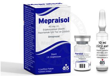 MEPRAİSOL 40 MG I.V. ENJEKSİYONLUK ÇÖZELTİ HAZIRLAMAK İÇİN TOZ VE ÇÖZÜCÜ, 1 ADET FLAKON+1 ADET ÇÖZÜCÜ AMPUL
