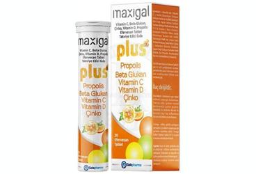 MAXIGAL VITAMIN C, BETA GLUKAN, CINKO, VITAMIN D VE PROPOLIS ICEREN TAKVIYE EDICI GIDA 20 tablet