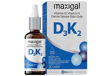 MAXIGAL VITAMIN D, VITAMIN K DAMLA TAKVIYE EDICI GIDA 20 ml şişe