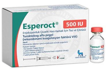ESPEROCT 500 IU ENJEKSİYONLUK ÇÖZELTİ HAZIRLAMAK İÇİN TOZ VE ÇÖZÜCÜ, 1 ADET