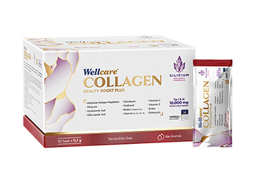 WELLCARE COLLAGEN BEAUTY BOOST PLUS NAR AROMALI TAKVIYE EDICI GIDA 10000 mg 30 saşe