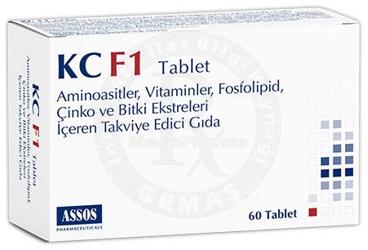 KC F1 AMINOASITLER, VITAMINLER, FOSFOLIPID, CINKO VE BITKI EKSTRELERI ICEREN TAKVIYE EDICI GIDA 60 tablet