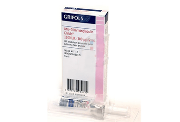 ANTİ-D İMMÜNGLOBULİN GRİFOLS 1500 IU (300 MCG)/2 ML IM ENJEKSİYON İÇİN ÇÖZELTİ İÇEREN KULLANIMA HAZIR ENJEKTÖR