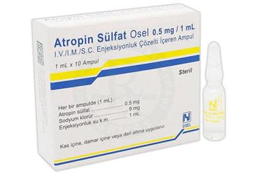 ATROPİN SÜLFAT OSEL 0.5 MG/1 ML I.V/I.M/S.C ENJEKSİYONLUK ÇÖZELTİ İÇEREN AMPUL, 10 ADET
