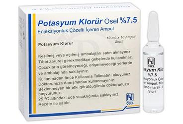 POTASYUM KLORUR OSEL %7,5 ENJEKSİYONLUK ÇÖZELTİ İÇEREN AMPUL, 10 ADET