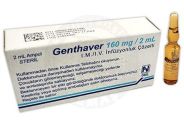 GENTHAVER 160 MG/2 ML IM/IV İNFÜZYONLUK ÇÖZELTİ, 1 AMPUL