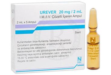 UREVER 20 MG/2 ML IM/IV ÇÖZELTİ İÇEREN AMPUL, 5 ADET