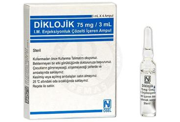 DİKLOJİK 75 MG/3 ML I.M ENJEKSİYONLUK ÇÖZELTİ İÇEREN AMPUL 4 ADET