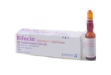 RIFOCIN 125 MG+5 MG/1,5 ML IM ENJEKSİYON İÇİN SOLÜSYON İÇEREN AMPUL, 1 ADET
