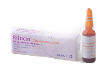 RIFOCIN 250 MG+10 MG/3 ML IM ENJEKSİYON İÇİN ÇÖZELTİ İÇEREN AMPUL, 1 ADET