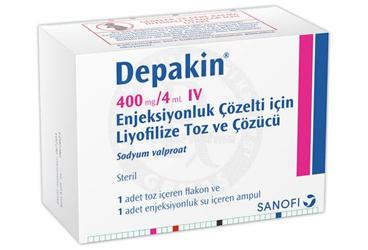 DEPAKİN 400 MG/4 ML IV ENJEKSİYONLUK ÇÖZELTİ İÇİN LİYOFLİZE TOZ VE ÇÖZÜCÜ, 4 ADET