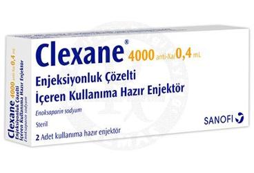 CLEXANE 4000 ANTI-XA IU/0,4 ML ENJEKSİYONLUK ÇÖZELTİ İÇEREN KULLANIMA HAZIR ENJEKTÖR, 2 ADET