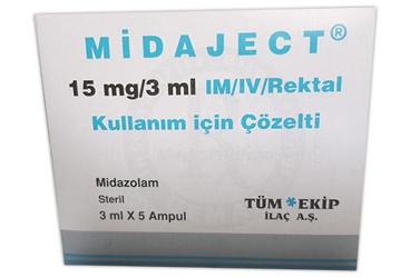MIDAJECT 15 MG/3 ML IM/IV REKTAL KULLANIM İÇİN ÇÖZELTİ, 5 ADET