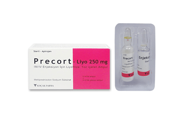 PRECORT-LIYO 250 MG IM/IV ENJEKSIYON ICIN LIYOFILIZE TOZ ICEREN AMPUL, 1 AMPUL