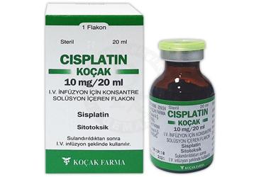 CISPLATIN-KOCAK 10 MG/20 ML IV INFUZYON İÇİN KONSANTRE ÇÖZELTİ İÇEREN FLAKON