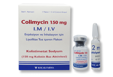 COLIMYCIN 150 MG IM/IV ENJEKSİYON VE INHALASYON ICIN LIYOFILIZE TOZ ICEREN FLAKON, 1 ADET