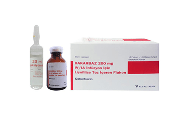 DAKARBAZ 200 MG IV/IA İNFÜZYONLUK ÇÖZELTİ HAZIRLAMAK İÇİN LİYOFİLİZE TOZ VE ÇÖZÜCÜ