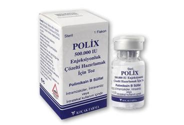 POLİX 500000 IU ENJEKSİYONLUK ÇÖZELTİ HAZIRLAMAK İÇİN LİYOFİLİZE TOZ (POLİMİSİN), 1 FLAKON