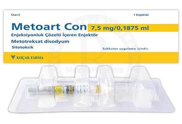 METOART CON 7.5 MG/ 0.1875 ML ENJEKSIYONLUK ÇÖZELTI IÇEREN KULLANIMA HAZIR ŞIRINGA ,1 ŞIRINGA