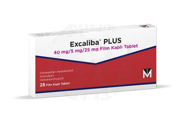 EXCALİBA PLUS 40 MG/ 5MG/ 25 MG FİLM KAPLI TABLET, 28 TABLET