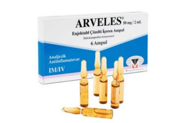 ARVELES 50 MG/2 ML IM/IV ENJEKSİYONLUK ÇÖZELTİ, 6 AMPUL