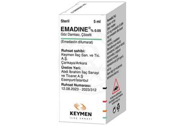 EMADİNE %0.05 GÖZ DAMLASI, ÇÖZELTİ, 5 ML