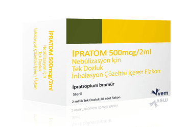 İPRATOM 500MCG/2ML NEBÜLİZASYON İÇİN TEK DOZLUK İNHALASYON ÇÖZELTİSİ İÇEREN FLAKON, 20 FLAKON