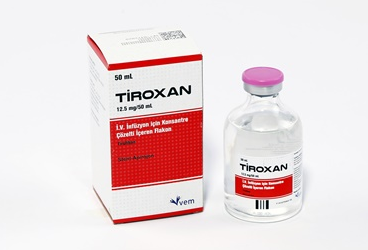 TIROXAN 12.5 MG/50 ML IV INFÜZYON IÇIN KONSANTRE ÇÖZELTI IÇEREN FLAKON,1 ADET