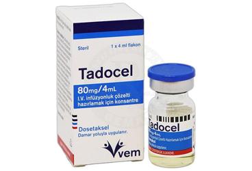 TADOCEL 80 MG/4 ML I.V. İNFÜZYONLUK ÇÖZELTİ HAZIRLAMAK İÇİN KONSANTRE