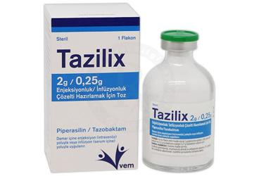 TAZİLİX 2 G/0,25 G ENJEKSİYONLUK/İNFÜZYONLUK ÇÖZELTİ HAZIRLAMAK İÇİN TOZ, 1 ADET